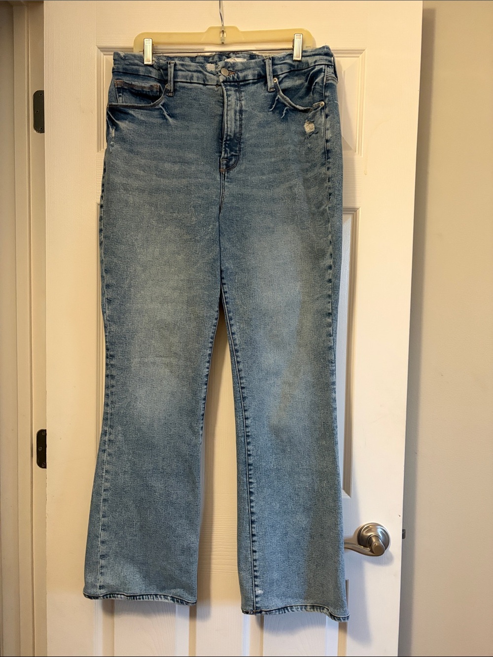 Good American Light Blue Flare Jeans